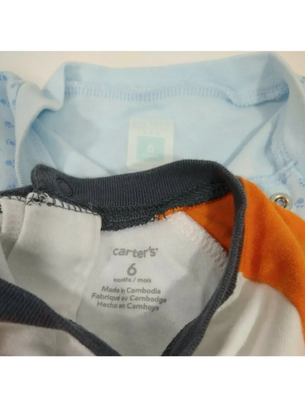 Set of 3 Carters Old Navy One Piece Bodysuits Pajamas Boys Size 6 Months